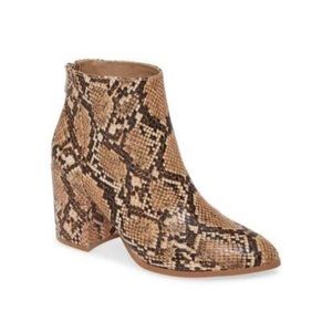 STEVE MADDEN Julianna Tan snakeskin Bootie